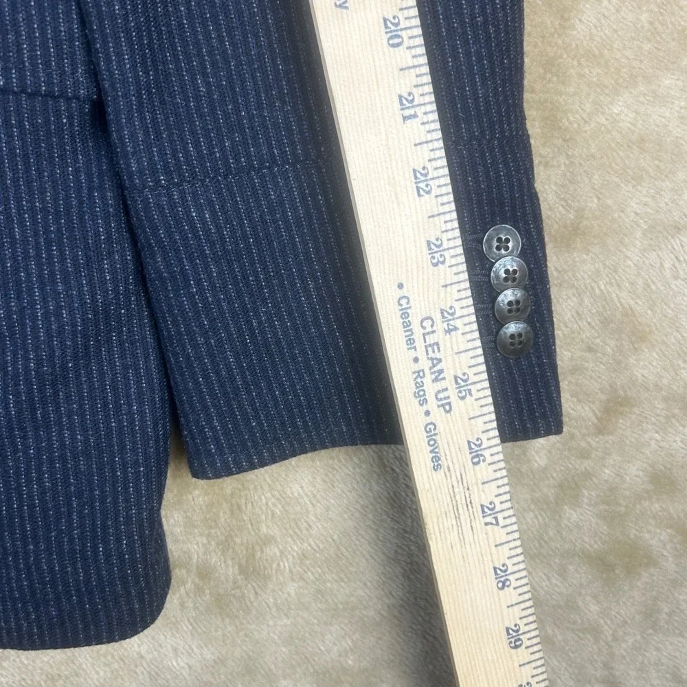 Kroon Men Navy Pinstripe LambsWool Cashmere Ritchie Sport Coat Blazer Jacket 42R